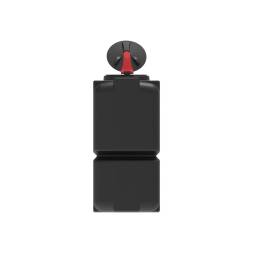 Емкость пластиковая для воды и дизельного топлива ST 2000 л с патрубками d100мм и откидной крышкой под плотность вещества до 1.0 г/см3, черный