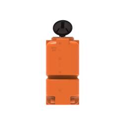 Емкость пластиковая для воды и дизельного топлива ST 2000 л с патрубками d100мм и откидной крышкой под плотность вещества до 1.0 г/см3, оранжевый