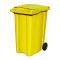 Мусорный контейнер для ТБО/ТКО, 360 л, на колёсах, с крышкой, пластик, евро, цвет: желтый