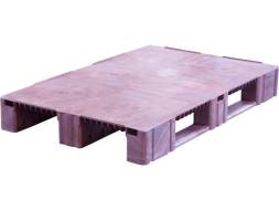 Паллет (поддон) пластиковый сплошной на 3-х полозьях, 1200x800x150 мм, бордовый [TR 1208-1 R]