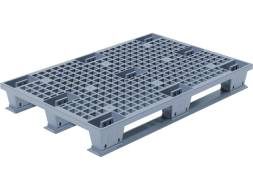 Паллет (поддон) пластиковый перфорированный на 3-х полозьях, 1200х800х150 мм, серый [TR 1208 LPS]
