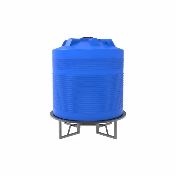 Емкость ЭВЛ 5000 л под плотность до 1,2 г/см3 синяя на основании для полного слива F