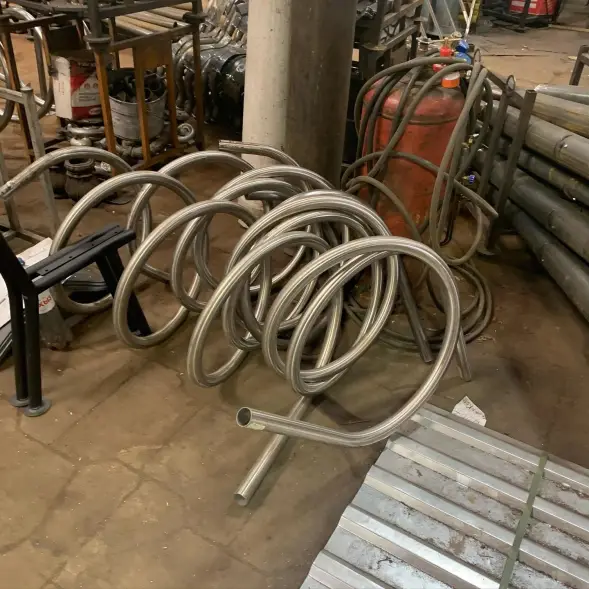 Велопарковка из нержавеющей стали «Спираль» 7 мест