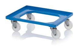 Тележка для ящиков с колёсами из полиамида RO 64 PAX, синего цвета