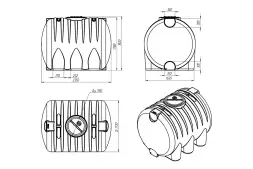 Емкость для хранения жидких минеральных удобрений (КАС, ЖКУ и др) 5000 HR красный