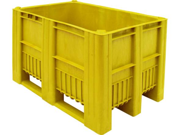Крупногабаритный сплошной пластиковый контейнер BoxPallet, 1200х800х740 мм, желтый [C-Box 1208 S (740)]