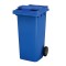 Мусорный контейнер для ТБО/ТКО, 120 л, на колёсах, с крышкой, пластик, евро, цвет: синий