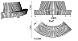 Скамейка стальная вокруг дерева «Авиньон»