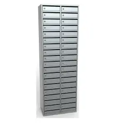 Шкаф для хранения мобильных телефонов на 38 ячеек с прорезями для корреспонденции ШТМ 38-Щ 1875x600x340 мм Серый