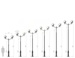 Фонарный Столб С-05-2 со светильниками 4,05 м