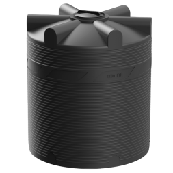 Емкость (резервуар) пластиковая вертикальная с крышкой, 5000 л, черный [TV5000S1]