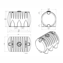 Емкость для хранения жидких минеральных удобрений (КАС, ЖКУ и др) 8000 HR красный