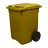 Мусорный контейнер для ТБО/ТКО, 370 л, на колёсах, с крышкой, пластик, евро, цвет: желтый