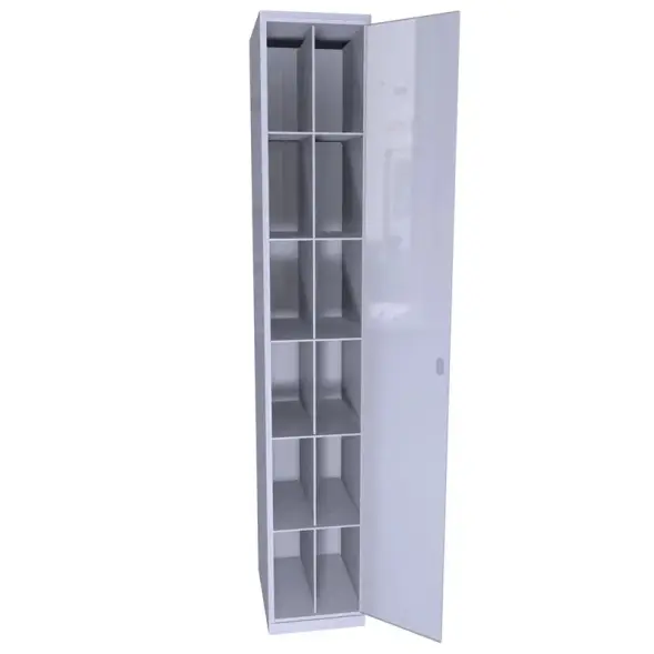 Металлический шкаф ХПГ 12 для СИЗ и противогазов 1870х380х400 мм с дверью Светло-серый