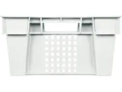 Ящик пластиковый морозостойкий перфорированный, 600x400x200 мм, 48 л, белый [102-1]