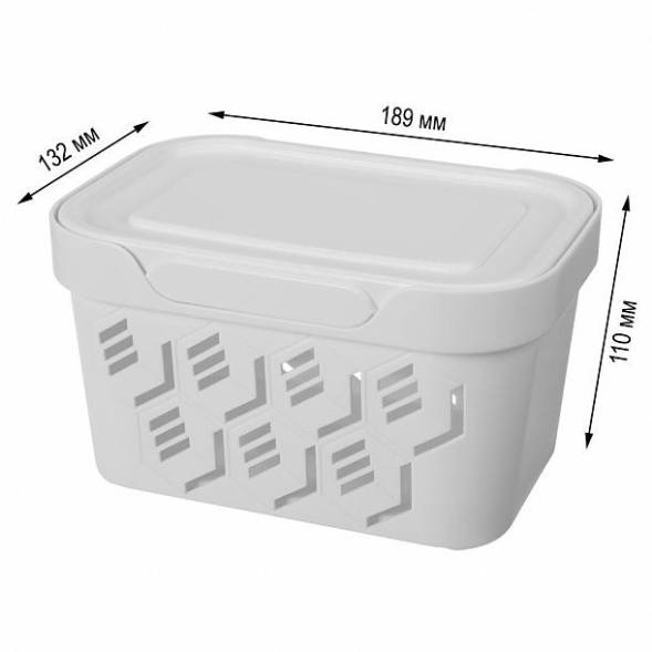 Ящик с крышкой универсальный Deluxe, 1,9л, светло-серый