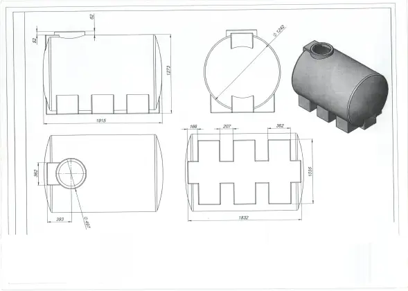 Горизонтальная емкость 2000