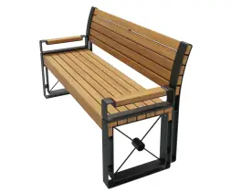 Скамейка стальная «София» с подлокотниками 1,5 м