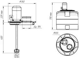 Емкость T 100 синий с турбинной мешалкой