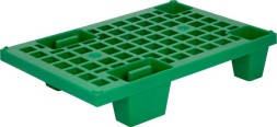 Вкладываемый пластиковый поддон 600х400х135 мм, перфорированный, на ножках, зеленый