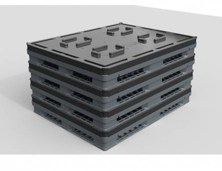 Крупногабаритный разборный пластиковый контейнер Polybox, 1470х1140x1265 мм, серый [PolyBox900] 