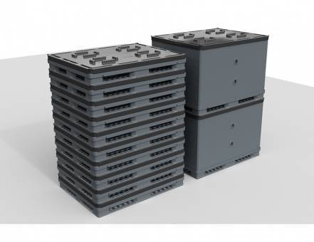 Крупногабаритный разборный пластиковый контейнер Polybox, 1470х1140x1265 мм, серый [PolyBox900] 