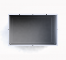 Крупногабаритный сплошной пластиковый контейнер на колесах с крышкой, 1020х640х810 мм, серый [11.605F.92.PE.C13]