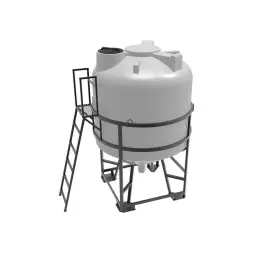 Емкость ЦКТ 5000 л с патрубком 160мм белая в обрешетке с лестницей