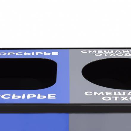 Урна для раздельного сбора мусора 2 секции черная