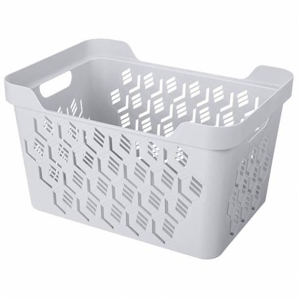 Ящик с крышкой универсальный Deluxe, 18л, светло-серый