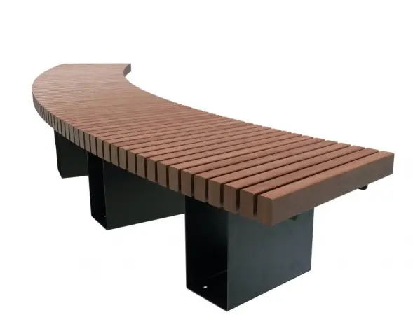 Скамейка стальная «Радиус» 1 м.п. - со спинкой (композит)