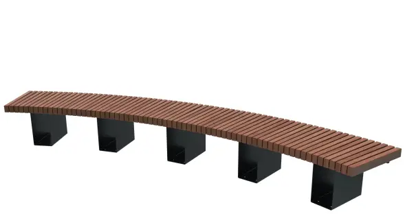 Скамейка стальная «Радиус» 1 м.п. - со спинкой (композит)