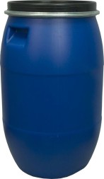 Бочка полиэтиленовая 127л, с крышкой на обруче, синего цвета
