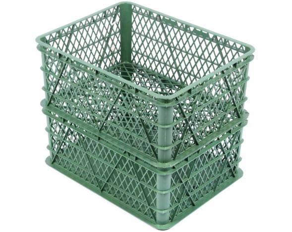 Ящик пластиковый с перфорированными стенками, 430х330х180 мм, зеленый [430330180-01]