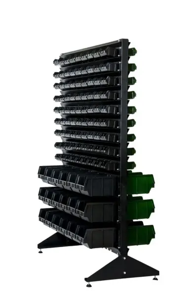 Стеллаж с пластиковыми ящиками 1502-9/0/3