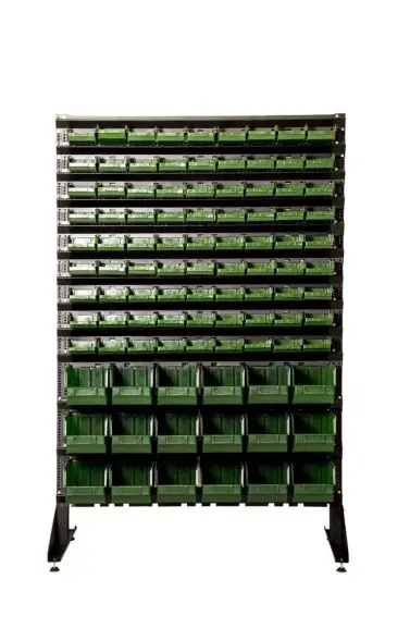 Стеллаж с пластиковыми ящиками 1502-9/0/3