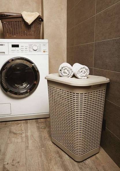 Корзина для белья 50л, бежевый