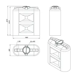 Емкость SL 2000л зеленая