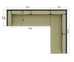 Диван угловой «Параллель» 1 Лиственница