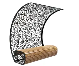 Скамейка стальная с навесом «Филигран Волна»