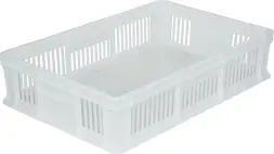 Ящик пластиковый перфорированный, 600×400×140 мм, 27 л, синий [705.01.02]