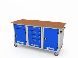 Верстак ДВК мобильный с 3 тумбами WOKER PRO 3241.1800
