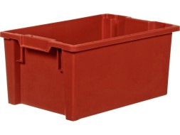 Ящик пластиковый, 600х400х270 мм, с гладким дном, цвет: красный