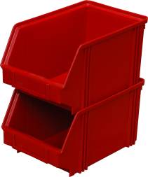 Ящик пластиковый сплошной, 250×148×130 мм, 4.8 л, красный [7967]