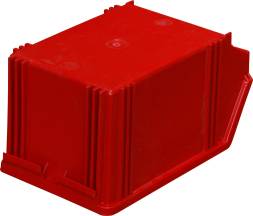 Ящик пластиковый сплошной, 250×148×130 мм, 4.8 л, красный [7967]