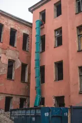 Мусоросброс секция приёмная зеленый без цепей