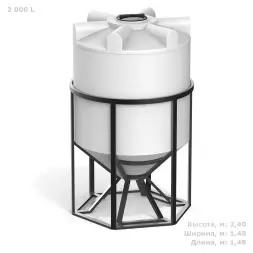 К 2000 литров с обрешеткой (1,2) - для жидкостей плотностью 1,2