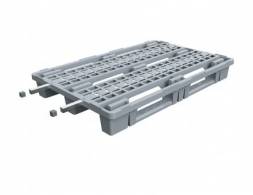 Паллет (поддон) пластиковый вкладываемый перфорированный на 3-х полозьях, 1200х800х150 мм, серый [02.122.91.R]