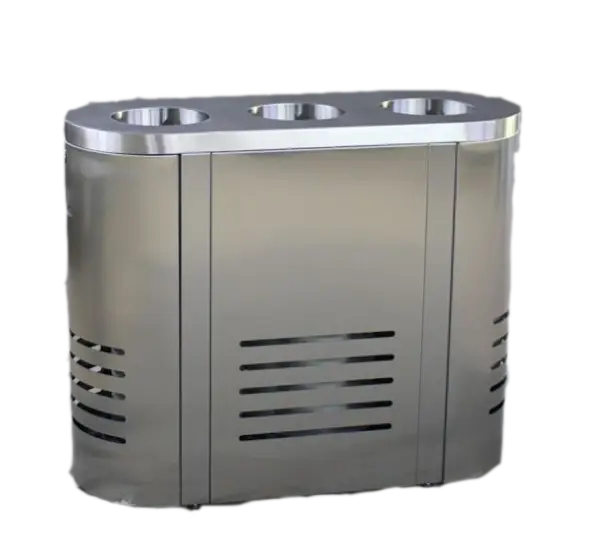 Урна Аврора-3, шлиф. с наклейками, с емкостью 3х38 л