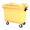 Пластиковый мусорный контейнер с крышкой, 660л, на колёсах, цвет: жёлтый